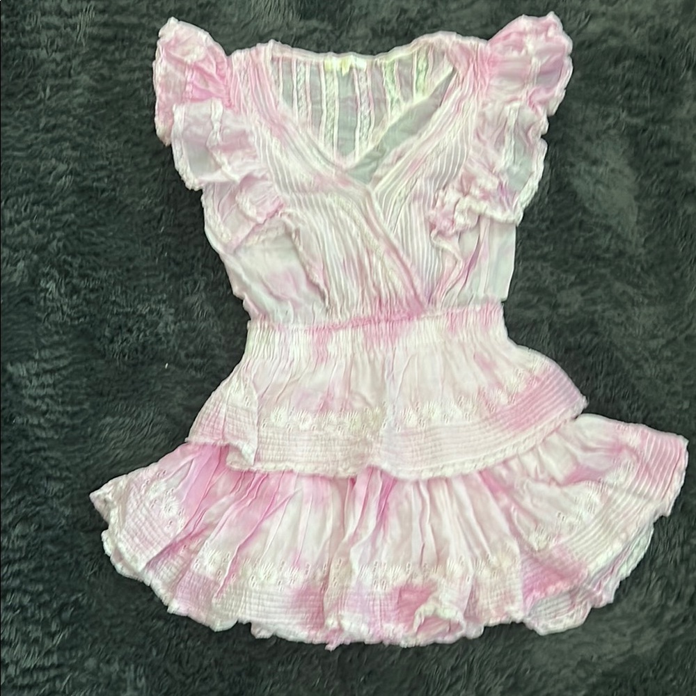 LoveShackFancy Pink Heritage Romantic Dress with Ruffled Details-NWOT
